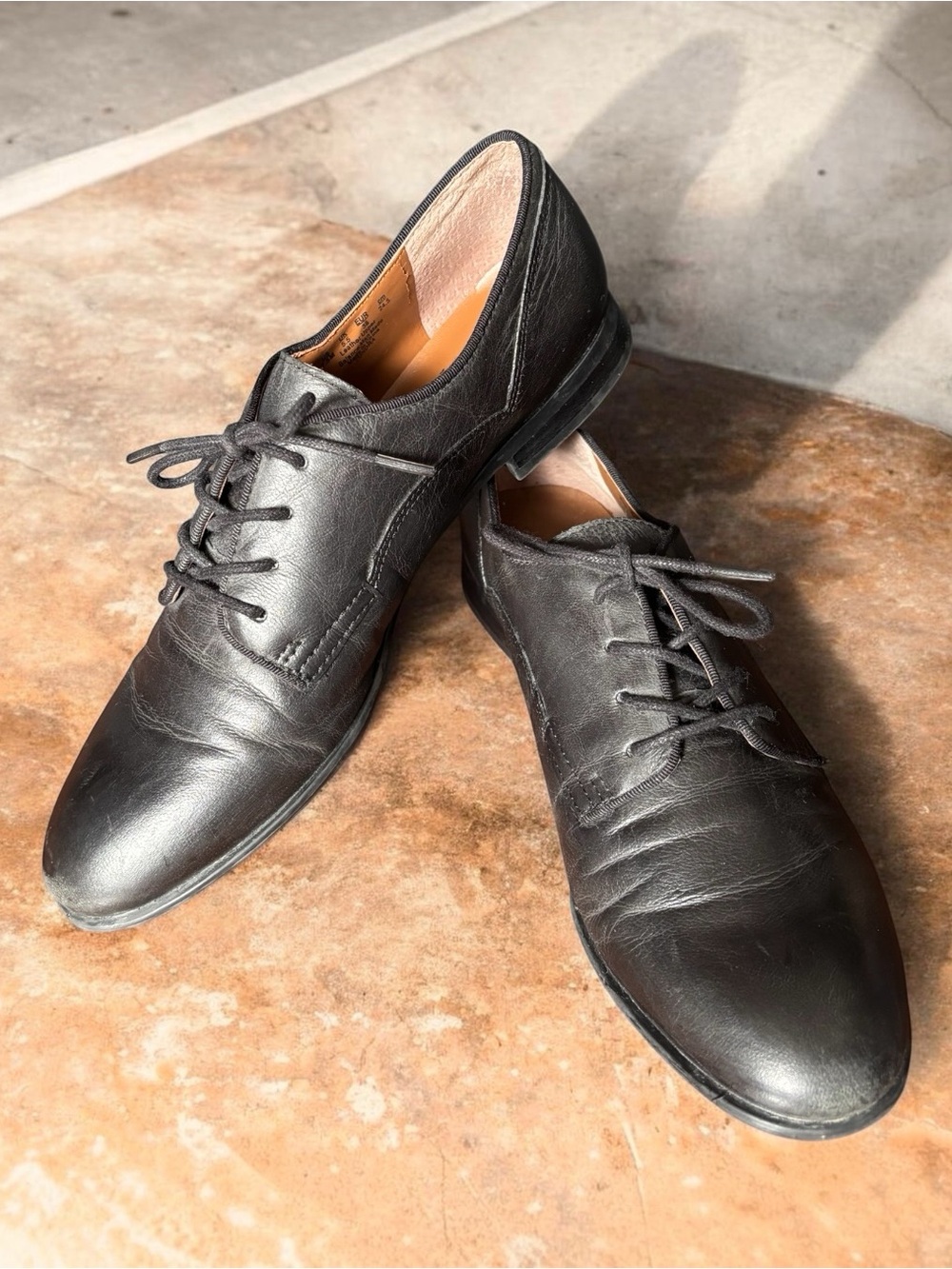 Franco Sarto Tundra Black Leather Oxford Dress Shoes | Size 7.5